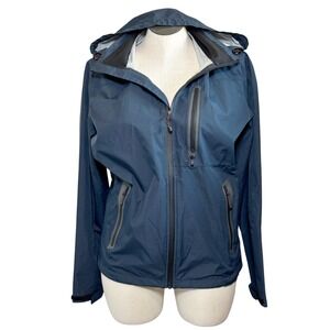 Hawke & Co Sport Mens Explorer Navy Removable Hooded Waterproof Rain Jacket Sz M